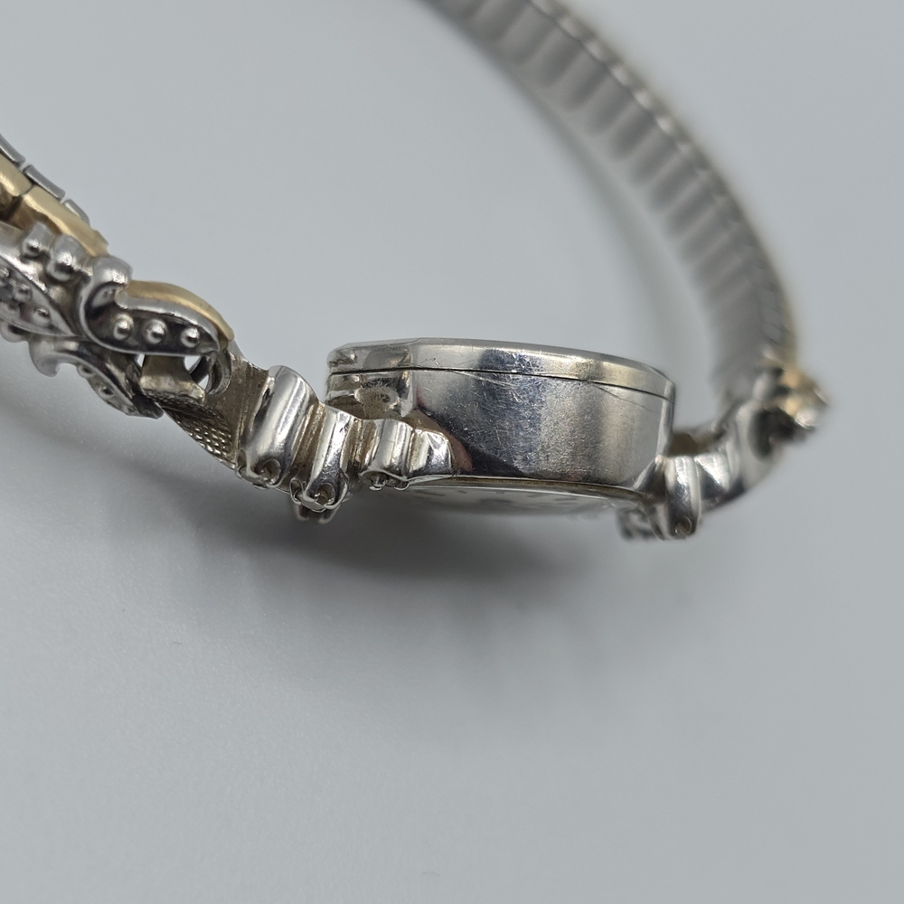 VTG 1971 Bulova Swiss 14K White Gold Case Ladies Watch Diamond Accent Manual - Picture 6 of 16